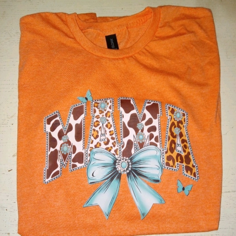 NEW! Mama w/Ribbon Gildan Women's T Shirt Sz 2XL